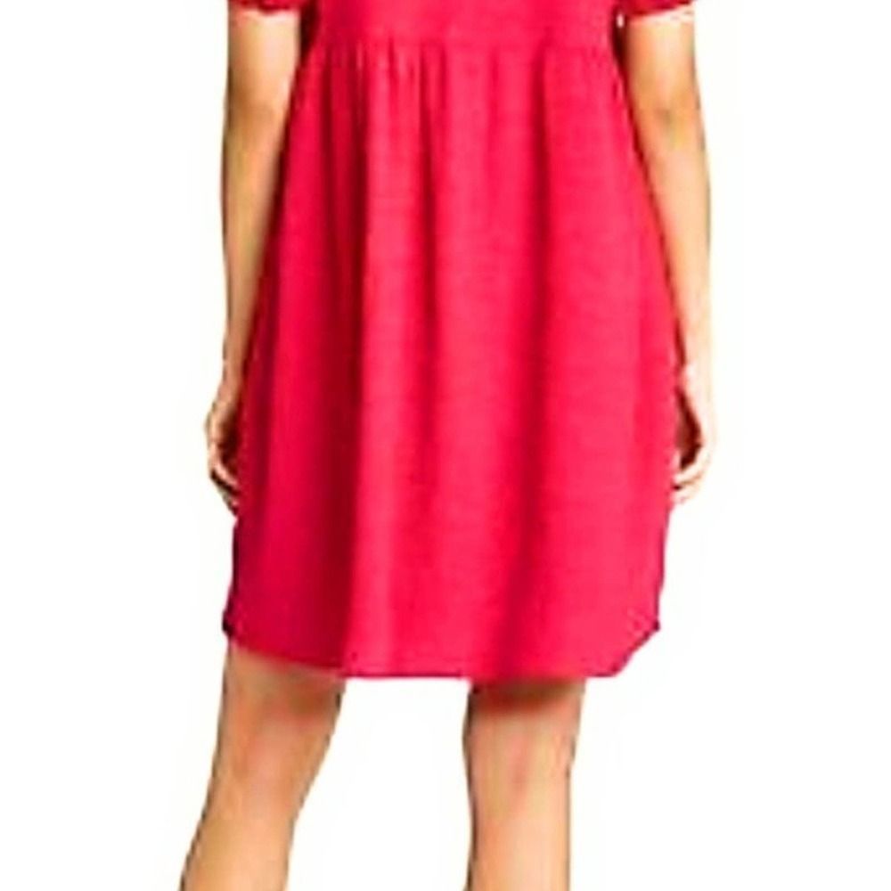 COPY - Women's Short Puff Sleeve Dress, Red, Medium NWT, MSRP $36.99 - Picture 3 of 5